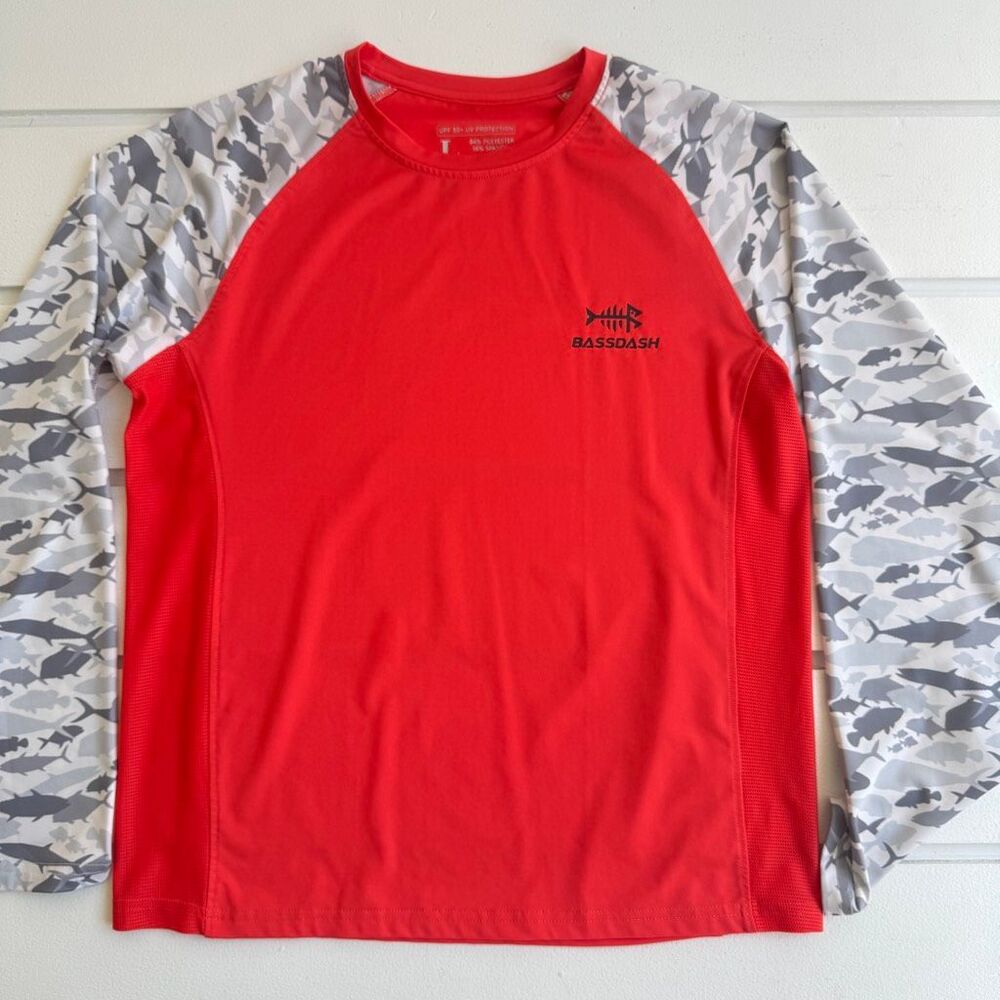 Huk and Bassdash Youth UPF Long Sleeve Fishing Shirt Lot Size Large - Picture 2 of 8